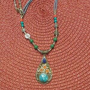 Bohemian Multicolor Pendant Necklace